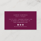 Roze Boho  Bloemen Visitekaartje (Achterkant)