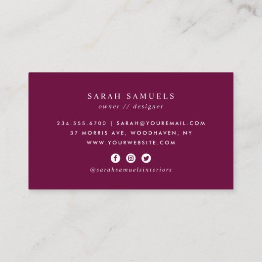 Roze Boho  Bloemen Visitekaartje (Achterkant)