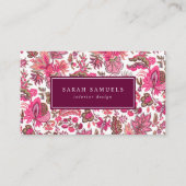 Roze Boho  Bloemen Visitekaartje (Voorkant)