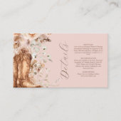 Roze Boho Bloemen Westerne Trouwruimte Kaart (Voorkant)