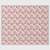 Roze Boho Bloemen Wrapping Papier (Vlak)
