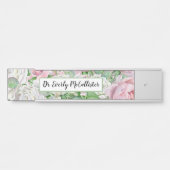 Roze Boho Bloemendeur Naam Bord Deurbordje (Voorkant)