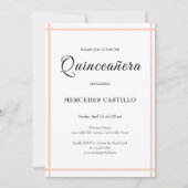 Roze Boho Bloemenkrans Quinceañera Uitnodiging (Voorkant)