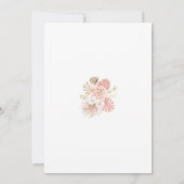 Roze Boho Bloemenkrans Quinceañera Uitnodiging (Achterkant)