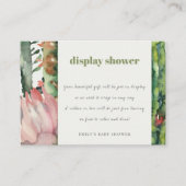 ROZE BOHO-BLOEMENWOESTIJN CACTUSDISPLAY BABYSHOWER INFORMATIEKAARTJE (Voorkant)