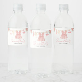 Roze Boho Bloemige Baby Shower Waterfles Etiket