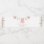 Roze Boho Bloemige Baby Shower Waterfles Etiket (Enkel label)