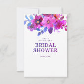 Roze boho bloemige bruidsdouche kaart (Achterkant)