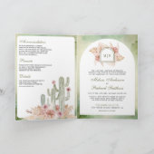 Roze Boho Bloemige Pampas Cactus QR Code Trouwen (Binnen)