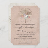 Roze BOHO Bloemige Pampas Koppelsprookje Kaart (Voorkant / Achterkant)