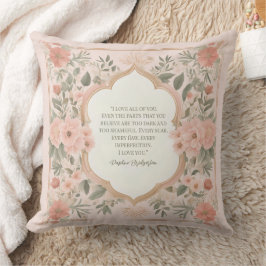 Roze Boho Bloemige Romantische Quote Kussen