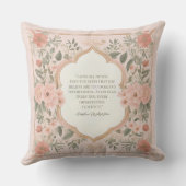 Roze Boho Bloemige Romantische Quote Kussen (Achterkant)