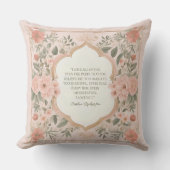 Roze Boho Bloemige Romantische Quote Kussen (Voorkant)