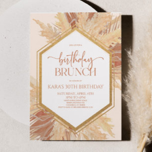 Roze Boho Bohemian Bloemen Verjaardag Bruch Party Kaart