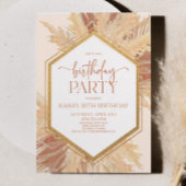 Roze Boho Bohemian Bloemen Verjaardagsfeest Kaart