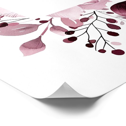 Roze Boho Botanische Heilige Communie Welkomstbord Poster (Hoek)