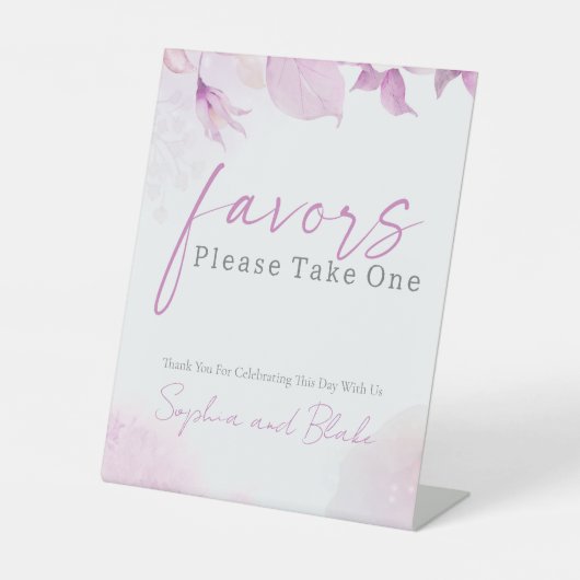 Roze Boho bruiloft gunsten voetstuk teken Reclamebord Met Voetstuk (Voorkant)