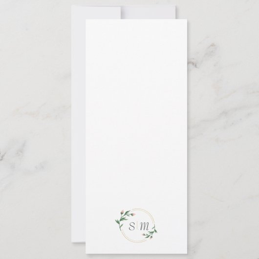 roze Boho bruiloft Kaart (Achterkant)