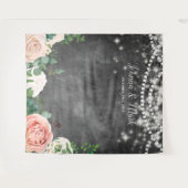 Roze Boho Bruiloft Photo Booth Achtergrond Wandkleed (Voorkant (horizontaal))