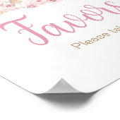 Roze Boho Bunny Baby shower Favors Poster (Hoek)