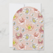 Roze Boho Bunny Love Waterverf Bloemen Huwelijk Kaart (Achterkant)