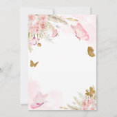 Roze Boho Butterfly Kisses en Birthday Wishes Kaart (Achterkant)