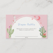 Roze Boho Cactus Speelgoed Luier Raffle Baby showe Informatiekaartje (Voorkant)