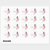 Roze Boho Chic Boheemse Veer Aangepaste Feest Favo Ronde Sticker (Vel)