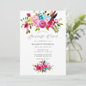 Roze Boho Chic Floral Bachelorette Weekend Kaart (Staand voorkant)