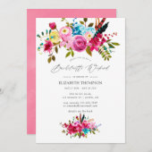 Roze Boho Chic Floral Bachelorette Weekend Kaart (Voorkant / Achterkant)