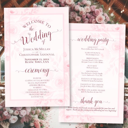 Roze Boho Chic Pioen Budget Trouwprogramma