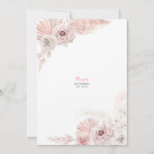 Roze Boho Chic Quinceanera Kaart (Achterkant)