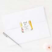 Roze boho chique bubbels en brouwsels Dank u bruil Vierkante Sticker (Envelop)