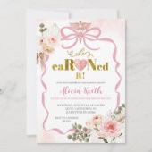 Roze Boho Coquette Pampas Gras Ze heeft het verdie Kaart (Voorkant)