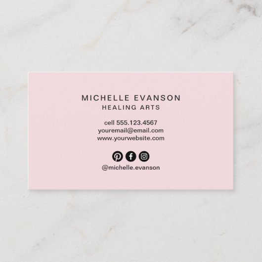  Roze Boho Crystal Healing Arts Visitekaartje (Achterkant)