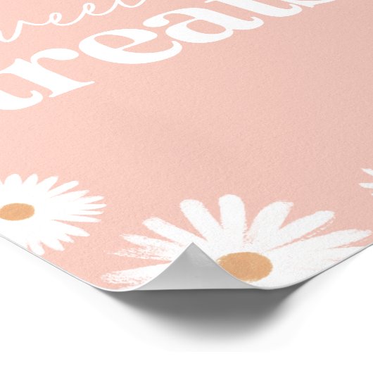 Roze Boho Daisy Birthday Party Sweets and Trees Poster (Hoek)