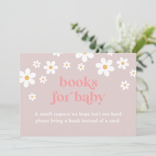 Roze Boho daisy Books voor Baby Kaart (Staand voorkant)