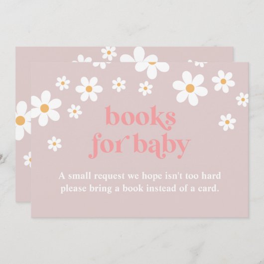 Roze Boho daisy Books voor Baby Kaart (Voorkant / Achterkant)