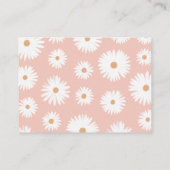 Roze Boho Daisy Floral Baby shower Diaper Raffle Informatiekaartje (Achterkant)
