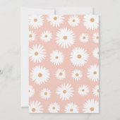 Roze Boho Daisy Floral Girl Baby shower Uitnodigin Kaart (Achterkant)