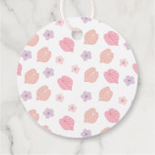 Roze Boho Dinosaurus Verjaardag Bedankjes Labels (Achterkant)