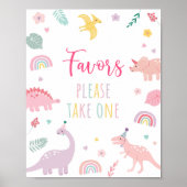 Roze Boho Dinosaurus Verjaardag Favoriet Teken Poster (Voorkant)