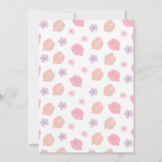 Roze Boho Dinosaurus Verjaardag Kaart (Achterkant)