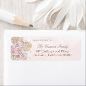 Roze Boho Dried Floral Rozen Return Address Label (Insitu)