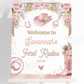 Roze Boho Eerste Rodeo 1e Verjaardag 16x20 Welkom Poster