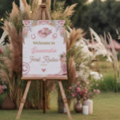 Roze Boho Eerste Rodeo 1e Verjaardag 18x24 Welkom Poster