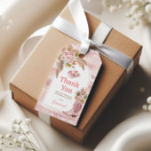 Roze Boho eerste Rodeo 1e verjaardag Cadeaulabel