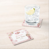 Roze Boho eerste Rodeo 1e verjaardag Kartonnen Onderzetters (Insitu)