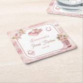 Roze Boho eerste Rodeo 1e verjaardag Kartonnen Onderzetters (Schuin)