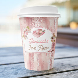 Roze Boho eerste Rodeo 1e verjaardag Papieren Bekers